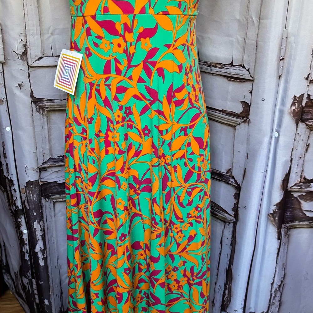 LuLaRoe green and orange maxi A-Line Skirt Resort Wear